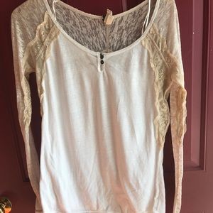 Free People Long Sleeve Shirt With Lace